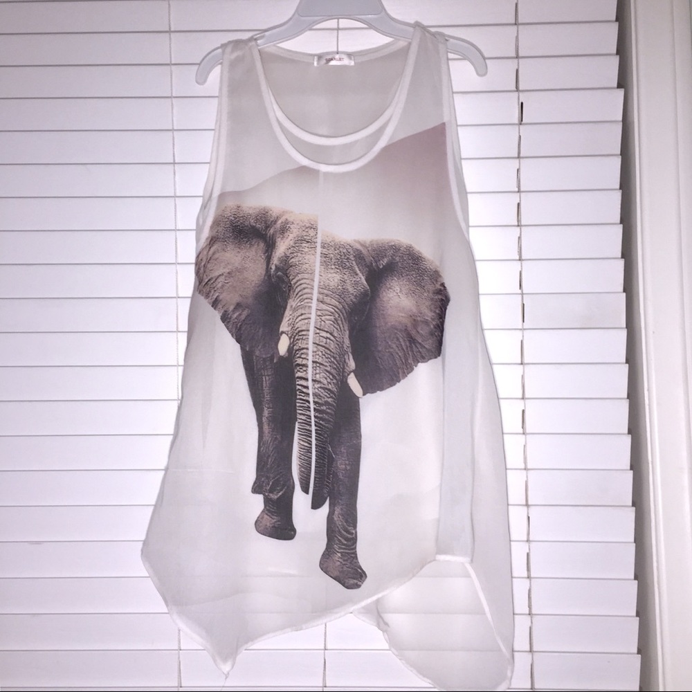 Scarlet Elephant Sleeveless Chiffon Top